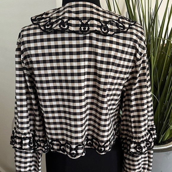 Anthropologie Maeve Long Sleeve Scallop Tie-Front Blouse One Size - Picture 9 of 14